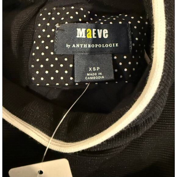 Maeve Sleeveless Black Mock Neck Mini Shirt Dress XS Petite XSP - Picture 7 of 8